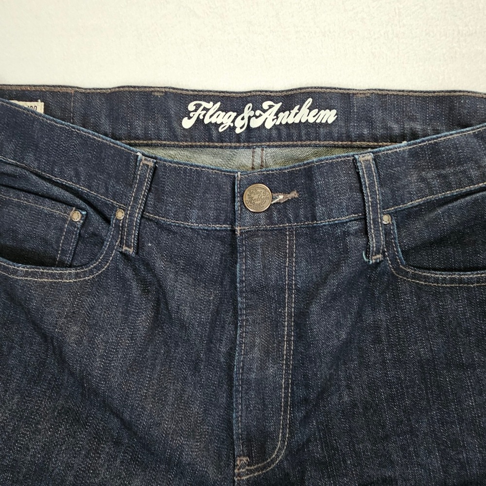 Flag & Anthem Nashville Straight Jeans Mens 38x30 Bennington Wash‎ Dark Indigo